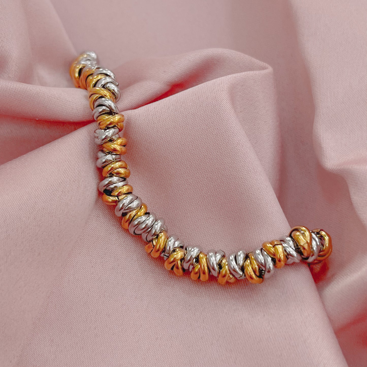 PULSERA DISCOS BICOLOR