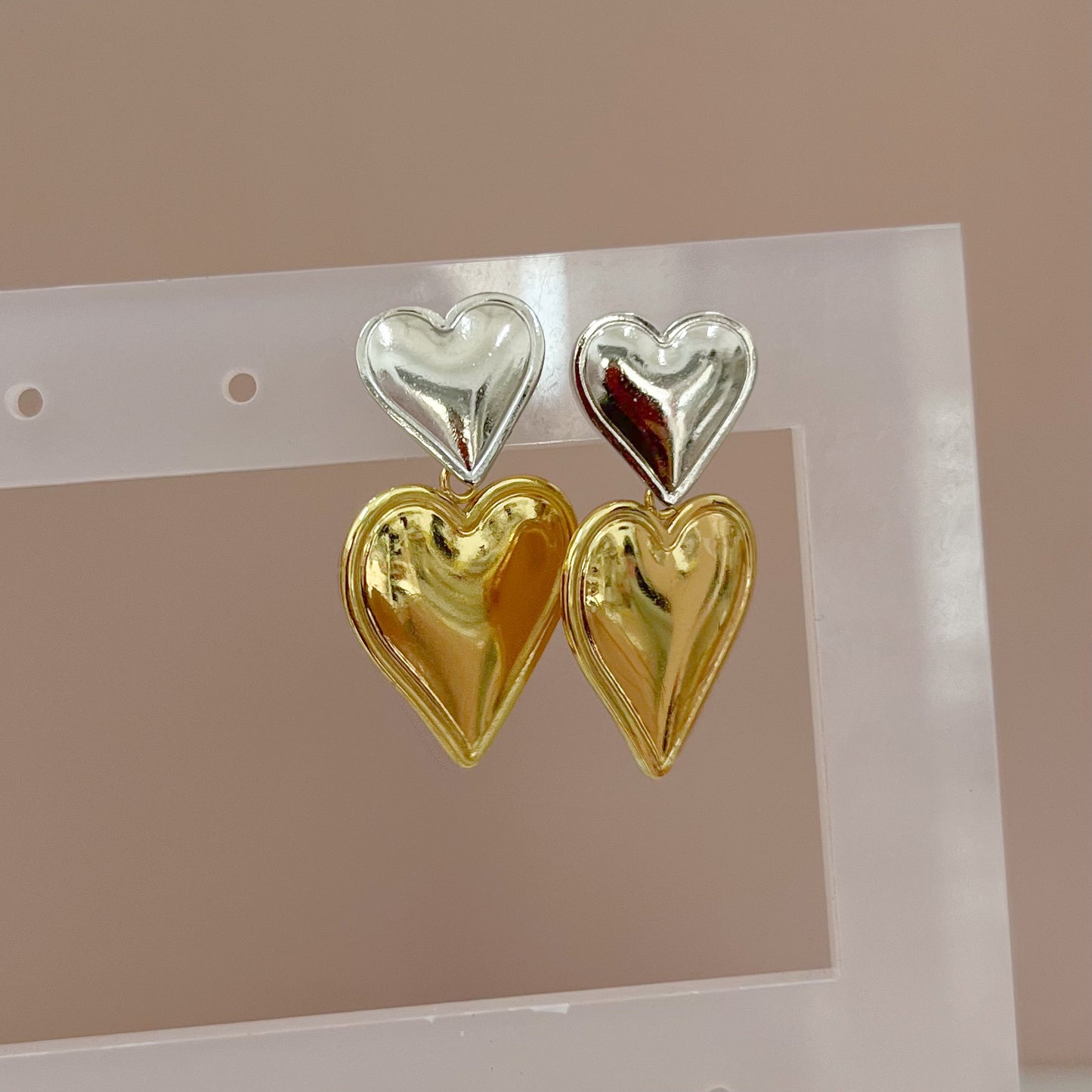 ARETE CORAZÓN BICOLOR