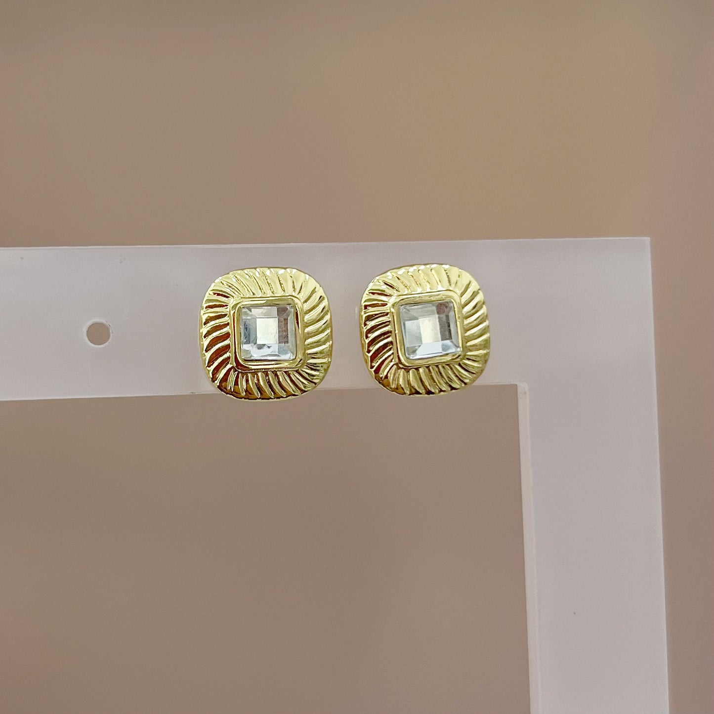 ARETES CUADRO CRISTAL