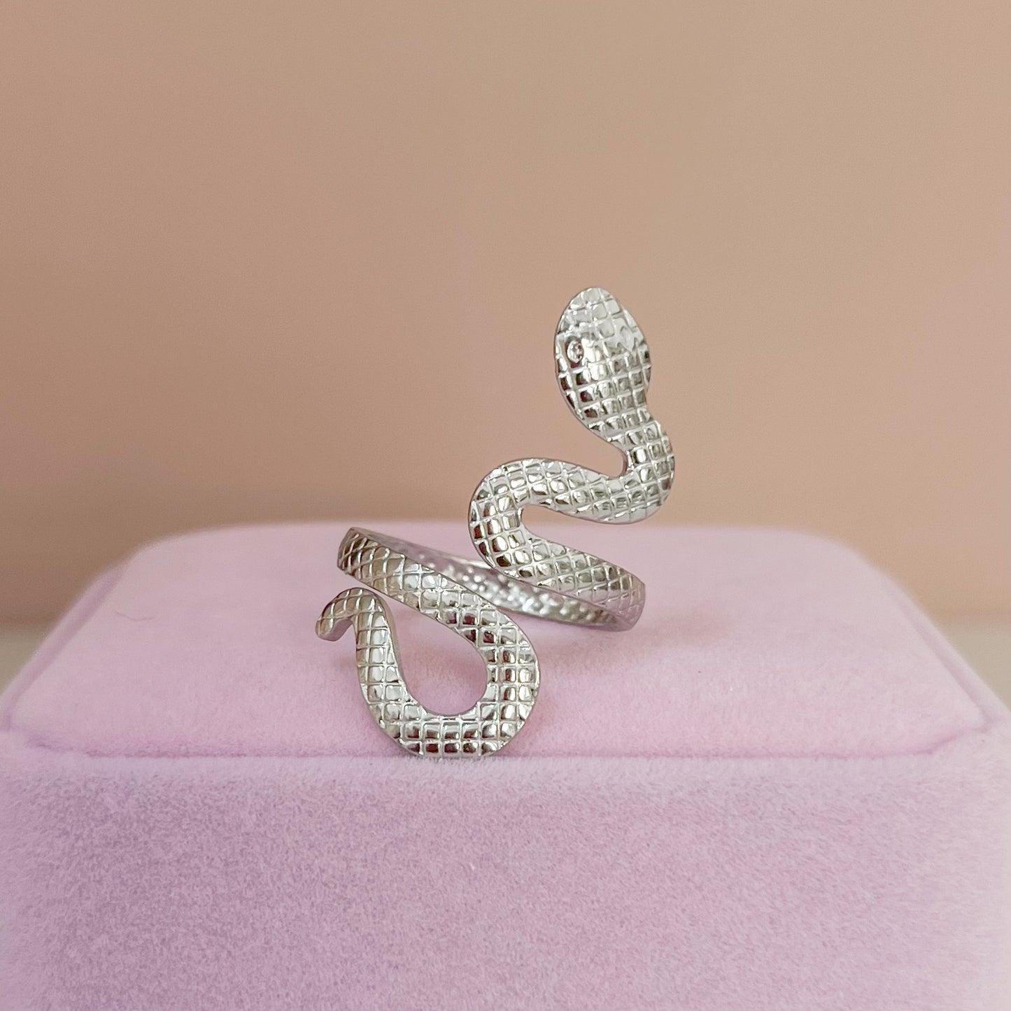 ANILLO SERPIENTE LARGA PLATEADO