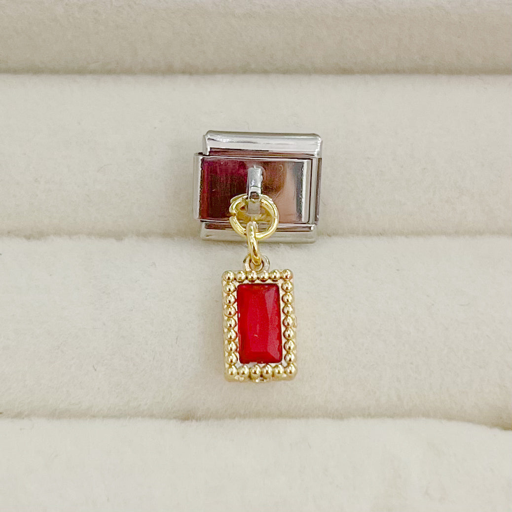 CHARM COLGANTE ZIRCONIA ROJA