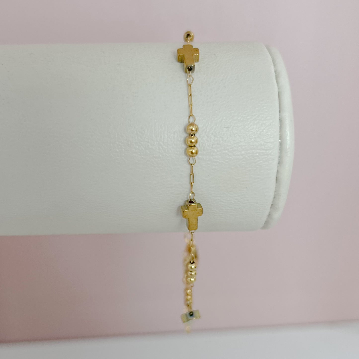 PULSERA CRUZ ESFERAS