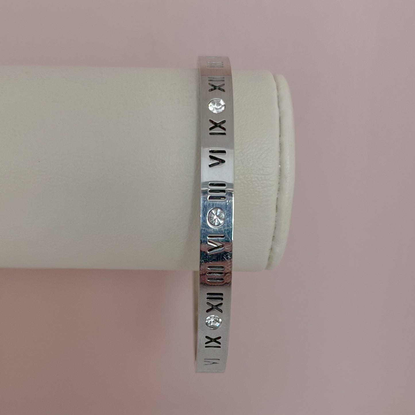 BRAZALETE ROMANO ZIRCONIAS PLATEADO