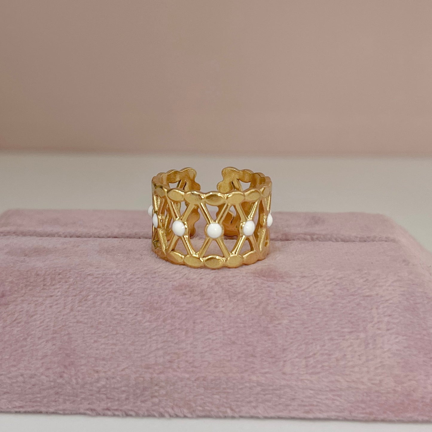 ANILLO PUNTOS BLANCOS