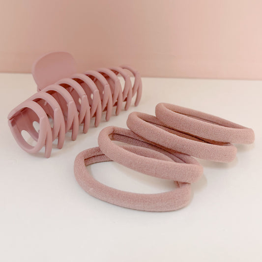 PINZA PICOS + 4 LIGAS ROSA