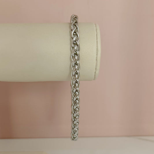 PULSERA TRENZADA PLATEADA
