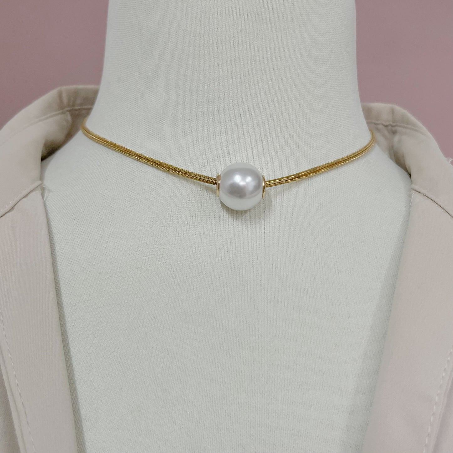 COLLAR CADENA DOBLE PERLA
