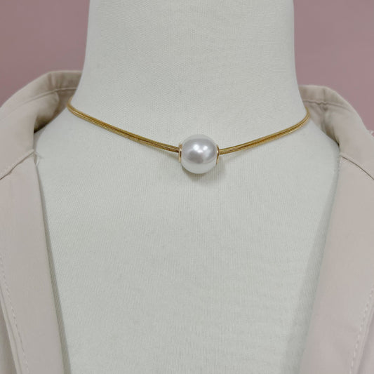 COLLAR CADENA DOBLE PERLA