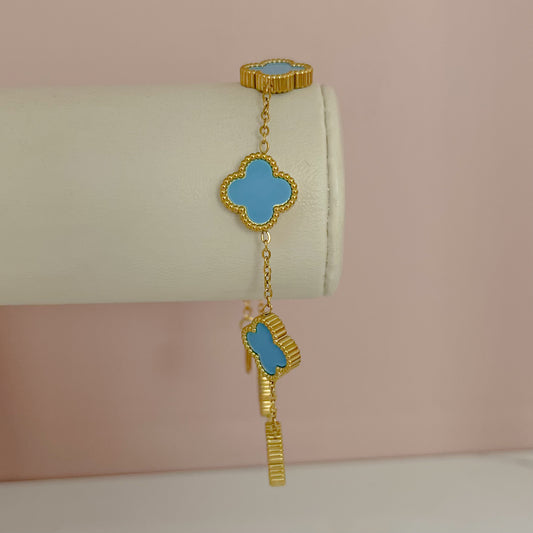BRAZALETE TRÉBOL AZUL
