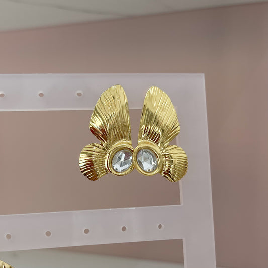 ARETES ALAS DE MARIPOSA CRISTAL
