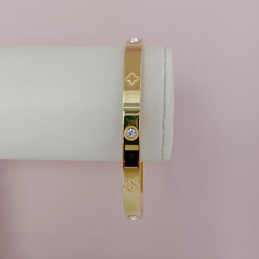 BRAZALETE TRÉBOL ZIRCONIAS