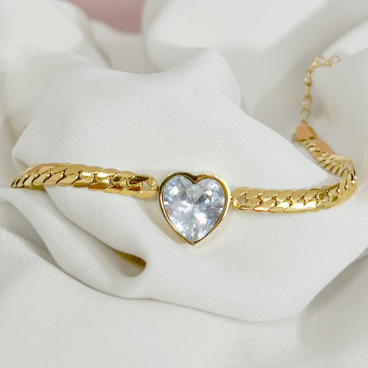 PULSERA CORAZÓN ZIRCONIAS