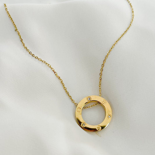 Collar circulo cristales