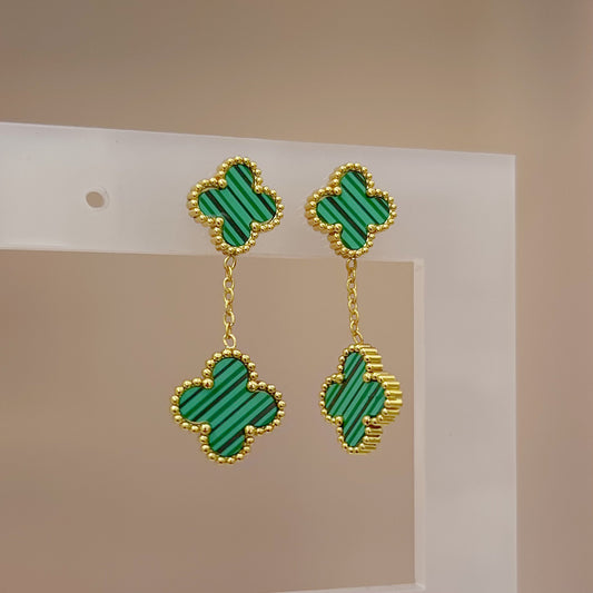 ARETE TRÉBOL COLGANTE VERDE