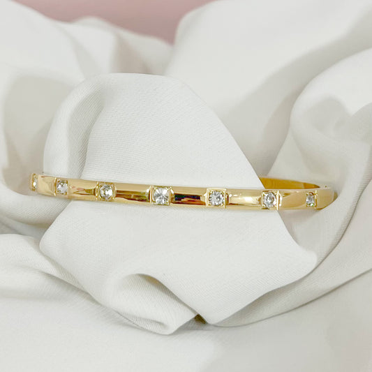 BRAZALETE RÍGIDO ZIRCONIAS CUADRO