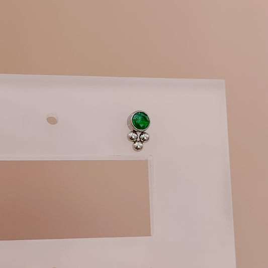 PIERCING FIGURA VERDE/ PLATEADO