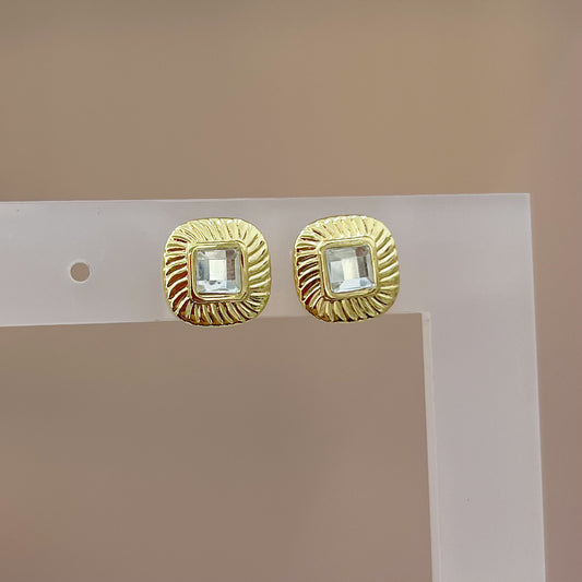 ARETES CUADRO CRISTAL
