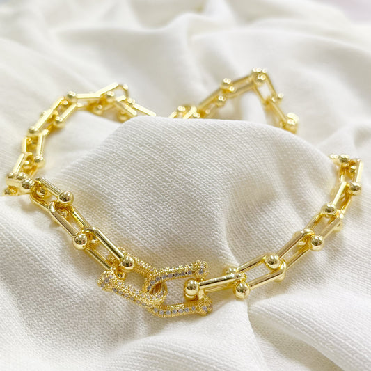 Collar herradura zirconias