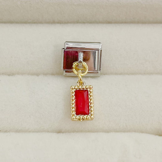 CHARM COLGANTE ZIRCONIA ROJA