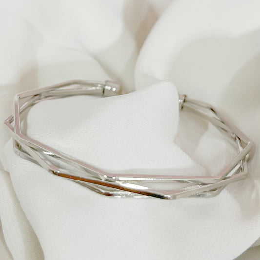 BRAZALETE TRIPLE PLATEADO