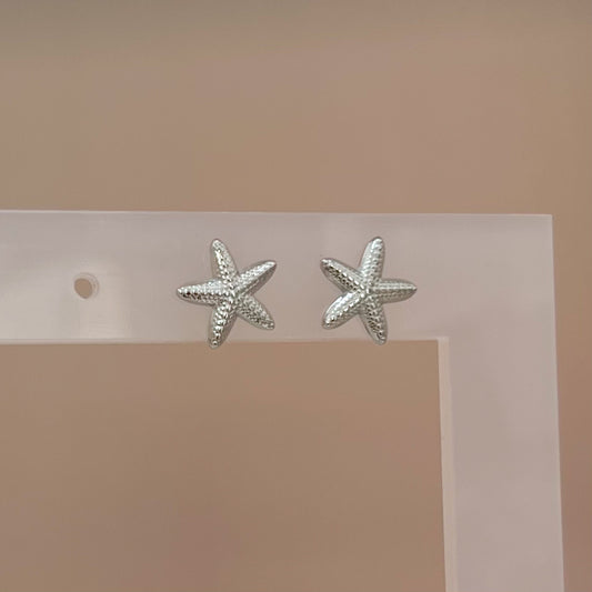 ARETES ESTRELLA DE MAR PLATEADO
