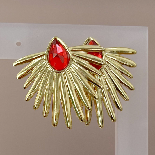 ARETES DESTELLO CRISTAL ROJO