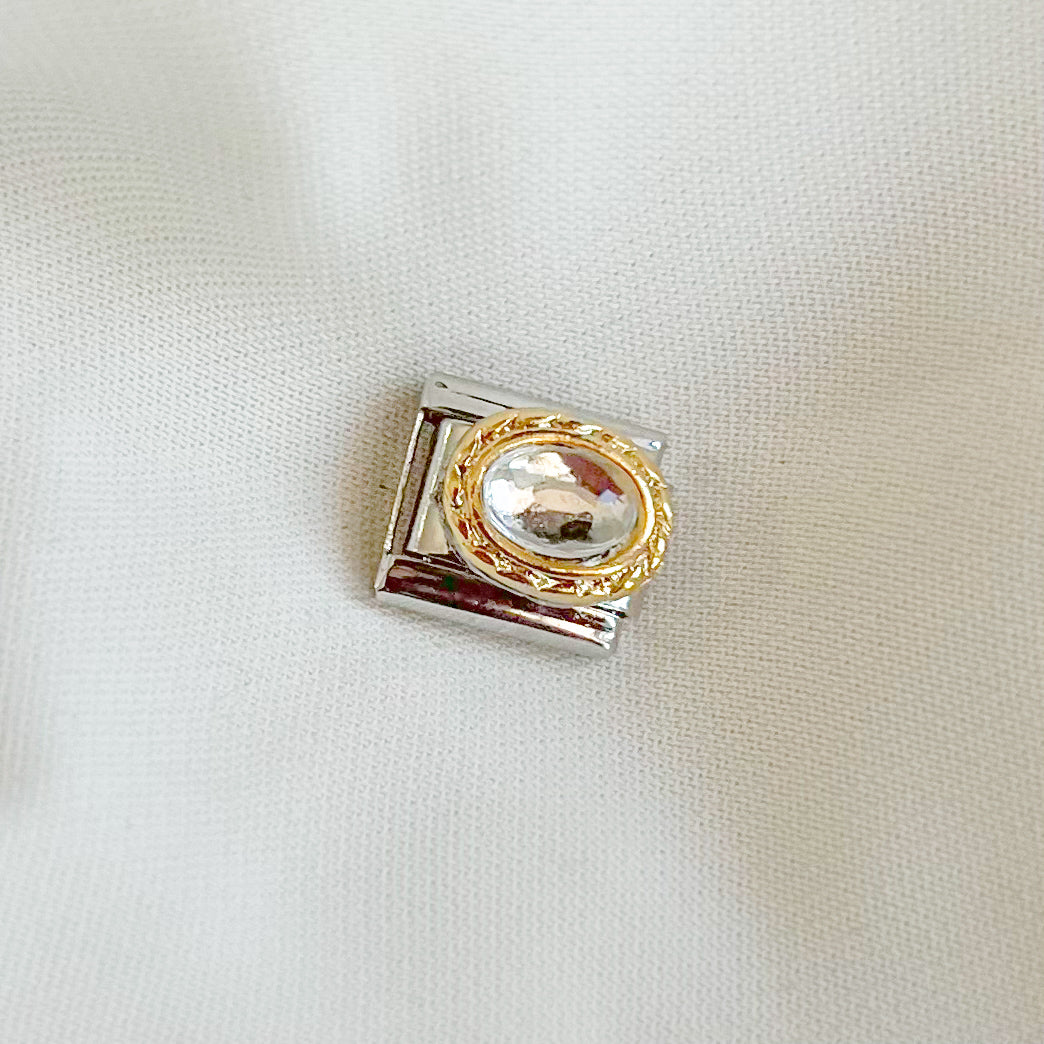 Charm cristal Ovalo bicolor