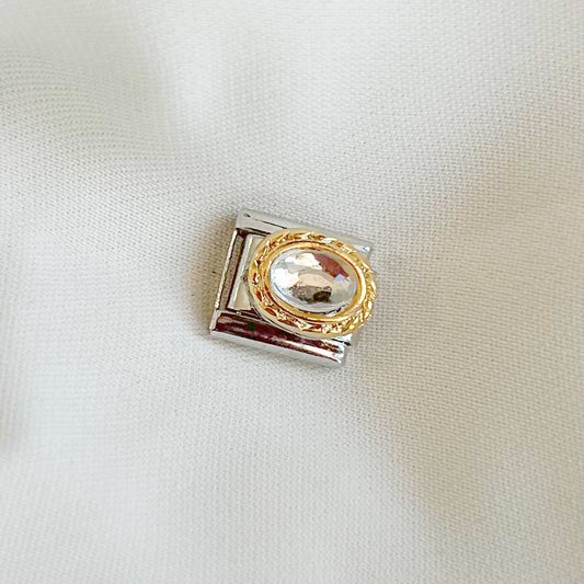 Charm cristal Ovalo bicolor