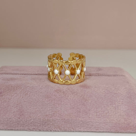 ANILLO PUNTOS BLANCOS