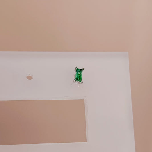 PIERCING ZIRCONIA VERDE/ PLATEADO